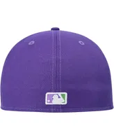 Men's New Era Purple New York Mets Lime Side Patch 59FIFTY Fitted Hat