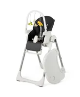 Foldable Baby High Chair with 7 Adjustable Heights & Free Toys Bar for Fun