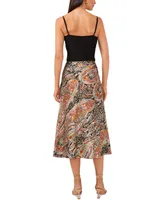 1.state Women's Printed A-Line Midi Skirt