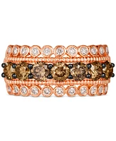 Le Vian Chocolate Diamond (1-1/4 ct. t.w.) & Nude Diamond (1/3 ct. t.w.) Multirow Ring in 14k Gold (Also Available in Rose Gold or White Gold)