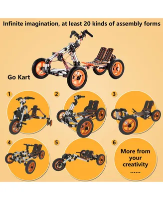 Simplie Fun Modular Design High-Strength Material Electric Innovation Kart, More Than 20 Kinds Of Assembly