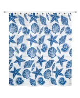 Avanti Ibiza Shells Hand-Painted 13-Pc. Shower Curtain & Hooks Set