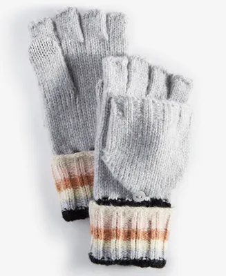 On 34th Women's Striped Ribbed Pop Top Gloves, Created for Macy's