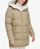 Calvin Klein Women's Faux-Fur-Lined Hooded Puffer Coat