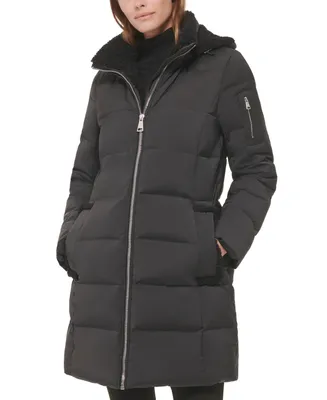 Calvin Klein Women's Sherpa-Trimmed Hooded Down Puffer Coat