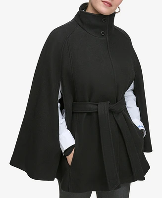 Calvin Klein Womens Double-Breasted Cape Coat