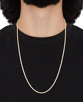 Glitter Rope Link 26" Chain Necklace (3mm) in 14k Gold