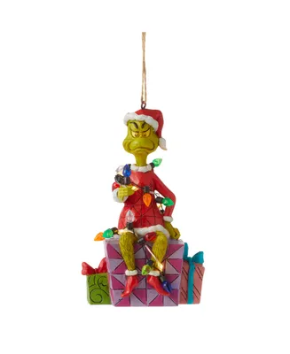 Jim Shore Grinch Wrapped in Lights Ornament