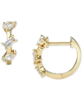 Zoe Lev Diamond Multi-Cut Small Huggie Hoop Earrings (3/8 ct. t.w.) in 14k Gold, 0.5"