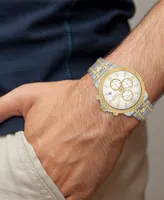 Versus Versace Men's Chronograph Date Quartz Bicocca Gold-Tone, Silver-Tone Stainless Steel Bracelet 46mm