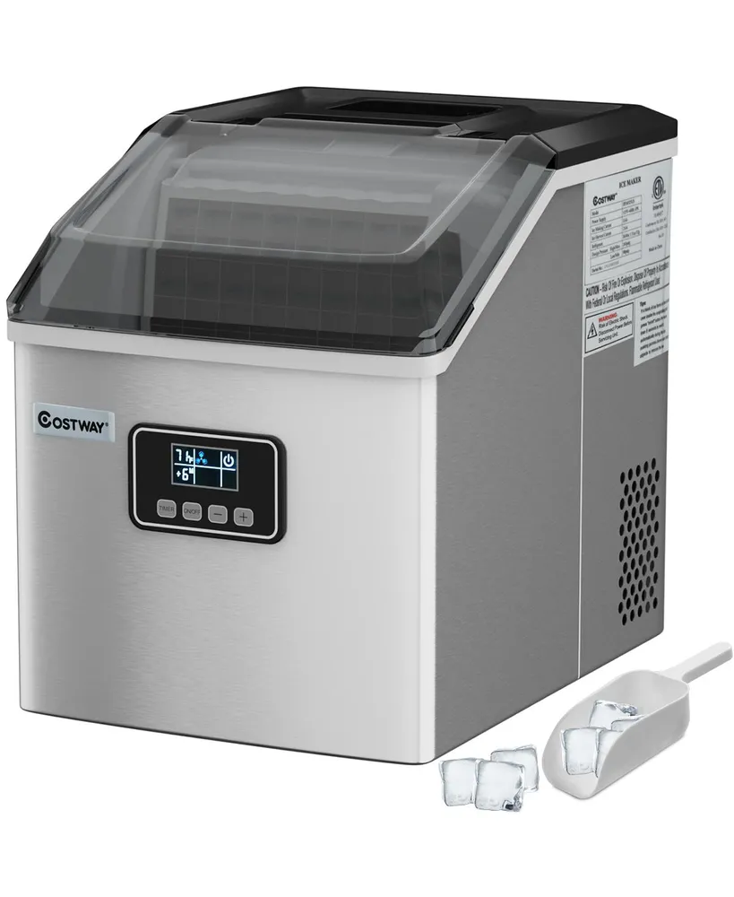 26lbs/24h Portable Countertop Ice Maker Machine with Scoop - Costway