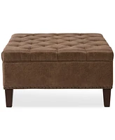 Zakkery Faux Leather Cocktail Ottoman