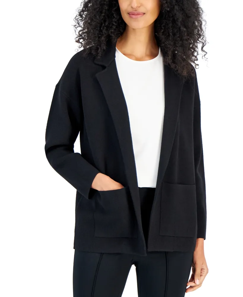 Loft Petite Ribbed Relaxed Open Sweater Blazer