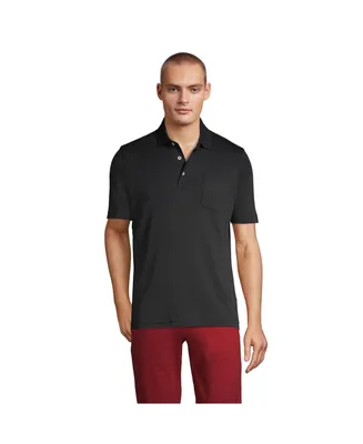 Lands' End Men's Short Sleeve Cotton Supima Polo Shirt with Pocket