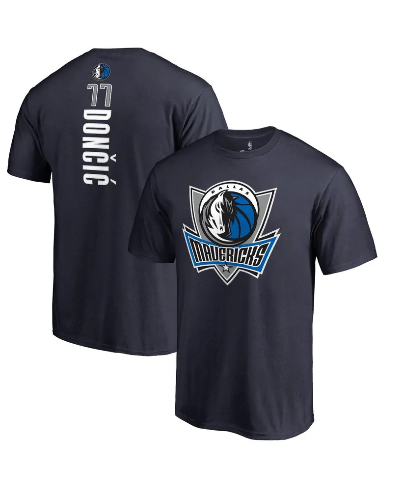 Men's Fanatics Luka Doncic Navy Dallas Mavericks Team Backer Name and Number T-shirt