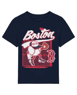 Toddler Boys and Girls Navy Boston Red Sox On the Fence T-shirt