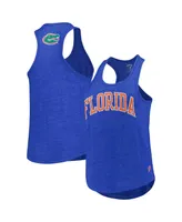 Women's League Collegiate Wear Heather Royal Florida Gators Two-Hit Intramural Tri-Blend Scoop Neck Racerback Tank Top