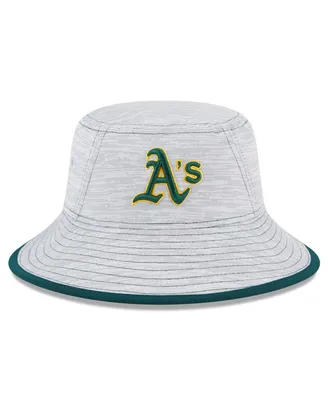 Men's New Era Gray Oakland Athletics Game Bucket Hat