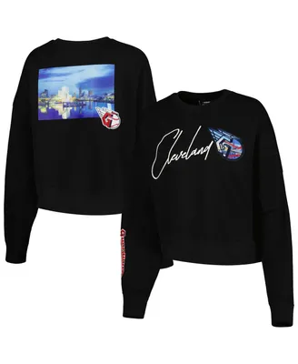 Women's Pro Standard Black Cleveland Guardians City Scape Pullover Sweatshirt