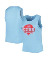 Women's Soft As A Grape Royal Chicago Cubs Plus High Neck Tri-Blend Tank Top