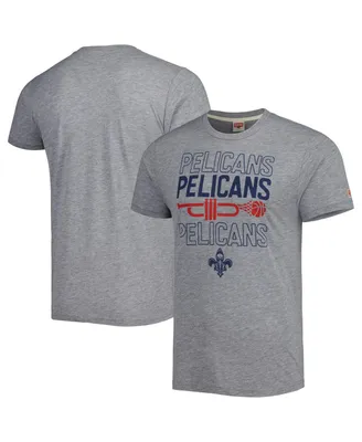 Men's and Women's Homage Heather Gray New Orleans Pelicans Hometown Hyper Local Tri-Blend T-shirt