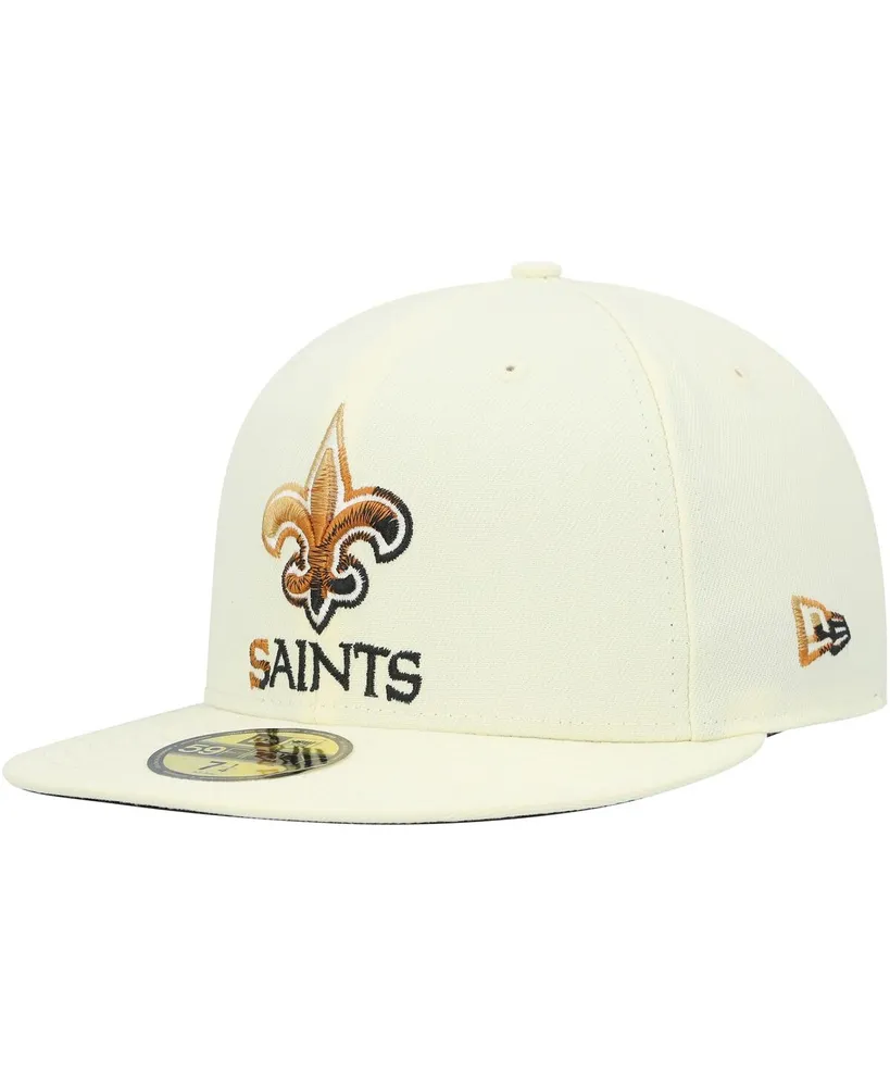 Men's New Era Cream Orleans Saints Chrome Color Dim 59FIFTY Fitted Hat