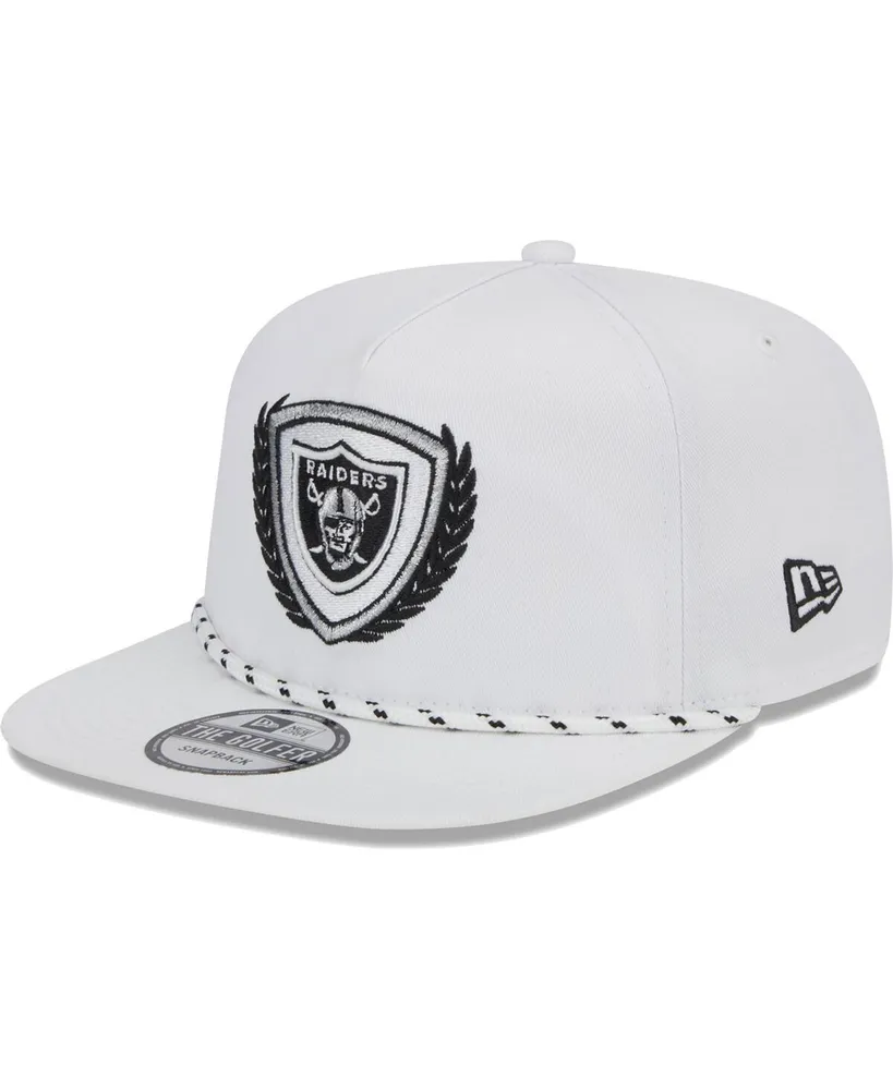 Men's New Era White Las Vegas Raiders Tee Golfer 9FIFTY Snapback Hat