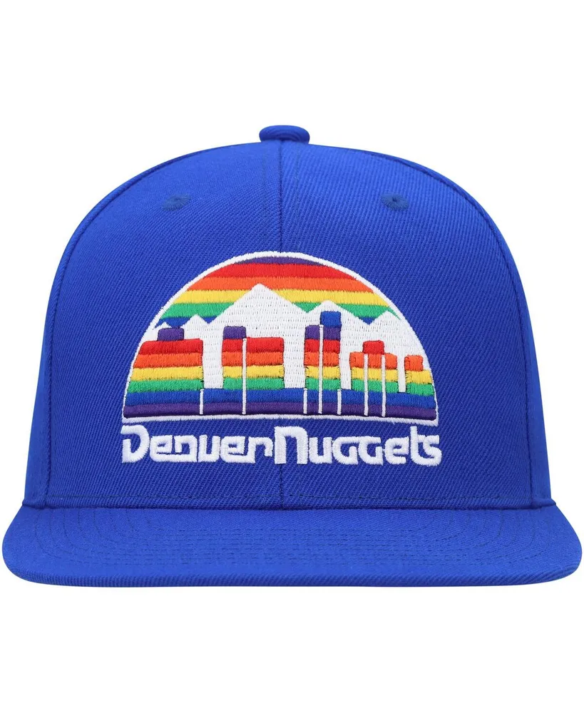 Men's Mitchell & Ness Royal Denver Nuggets Hardwood Classics Mvp Team Ground 2.0 Fitted Hat