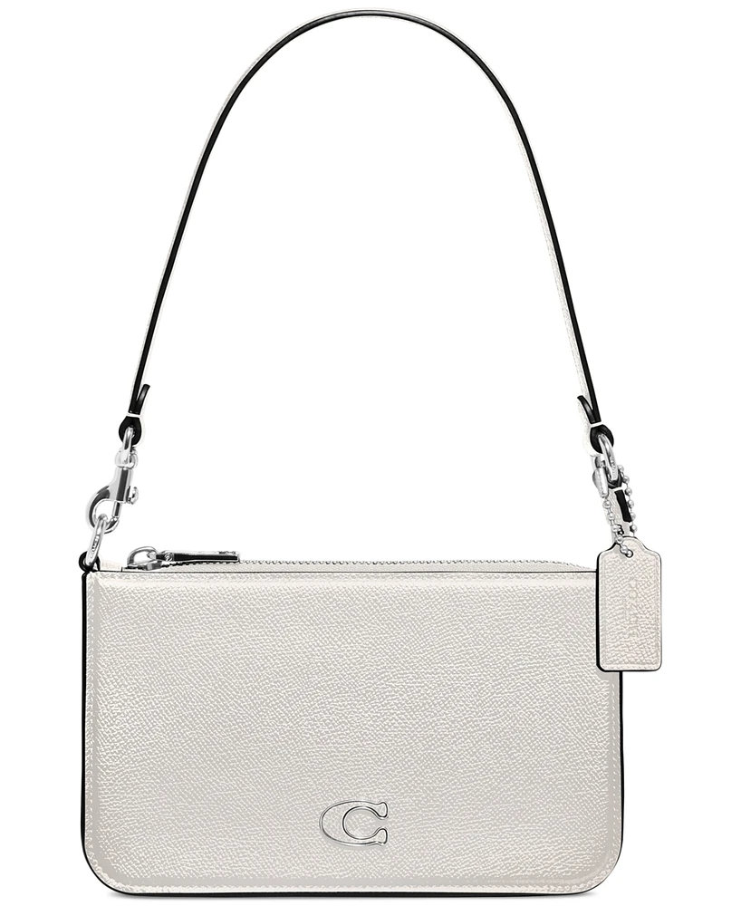 Coach Small Pouch Crossgrain Leather Shoulder Bag