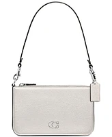 Coach Small Pouch Crossgrain Leather Shoulder Bag