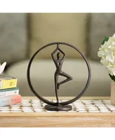 Danya B Yoga Tree Circle Cast Iron Sculpture