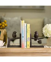 Danya B Birds on Branch Cast Iron Bookend Set