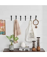 Danya B Cast Iron Railway Spike 6-Piece Wall Mount Hook Set