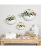 Danya B Crescent 3-Piece Metal Wall Planter Set