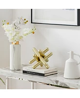 Danya B Large Abstract Gold-Tone Finish Textured Metal Geometric Sculpture