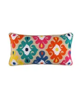 Levtex Fantasia Boho Crewel Stitch Decorative Pillow, 24" x 12"