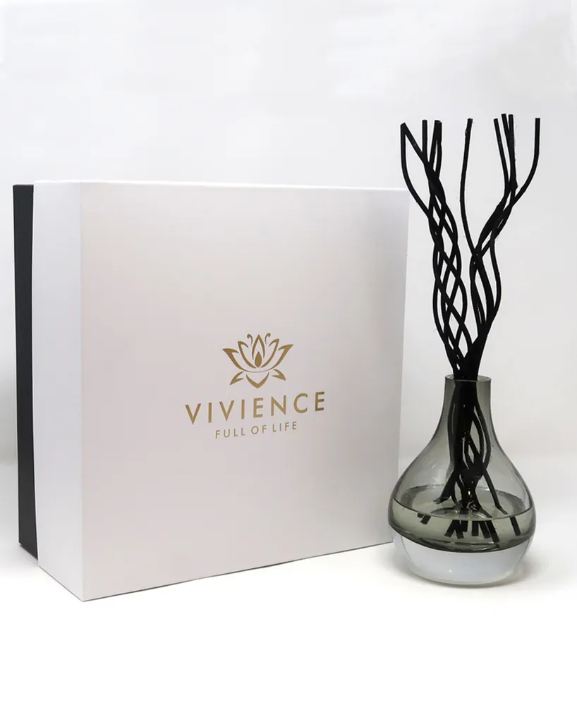 Vivience Gray Tinted Diffuser with Black Curved Reeds