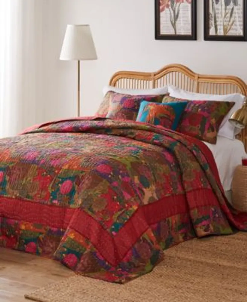 Greenland Home Fashions Jewel 100 Cotton Kantha Quilted Bedspread Set Collection