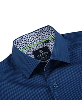 Tom Baine Men's Slim Fit Short Sleeve Performance Stretch Button Down Dress Shirt