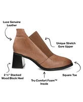 Journee Signature Women's Stylla Stretch Vamp Block Heel Shooties
