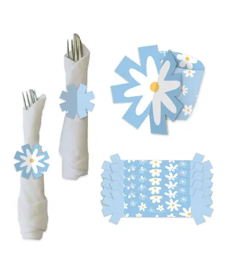 Big Dot of Happiness Daisy Flowers - Floral Party Paper Napkin Holder - Napkin Rings