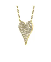 Rachel Glauber 14k Gold Plated with Pave Cubic Zirconia Heart Layering Necklace