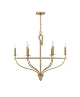 Savoy House Charter 6-Light Chandelier in Warm Brass and Rope