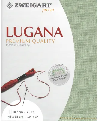 Zweigart Precut Needlework Fabric Lugana 25 count Moss Green 3835/618