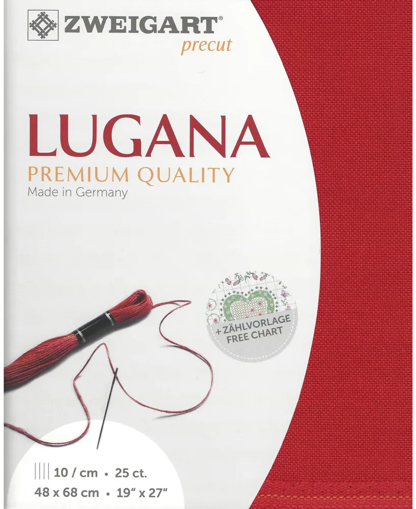 Zweigart Precut Needlework Fabric Lugana 25 count Christmas Red 3835/954