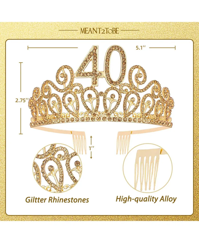 MEANT2TOBE 40th Birthday Sash and Tiara for Women