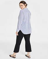 On 34th Trendy Plus Button-Front Crepe Shirt, Created for Macy's