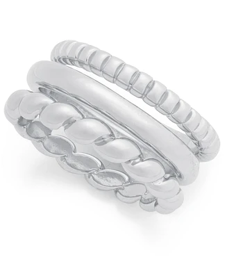 On 34th Silver-Tone 3-Pc. Set Twist Stack Rings, Exclusively at Macy's