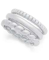 On 34th Silver-Tone 3-Pc. Set Twist Stack Rings, Exclusively at Macy's