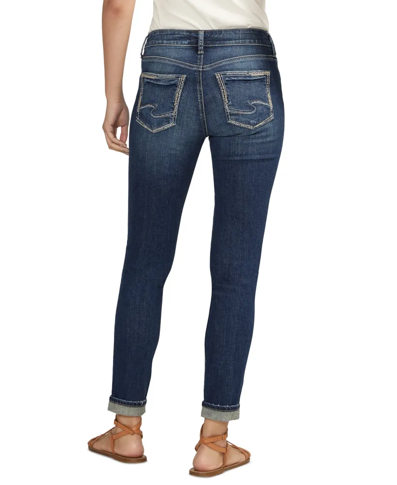 Silver Jeans Co. Women's Girlfriend Mid-Rise Slim-Leg Jeans